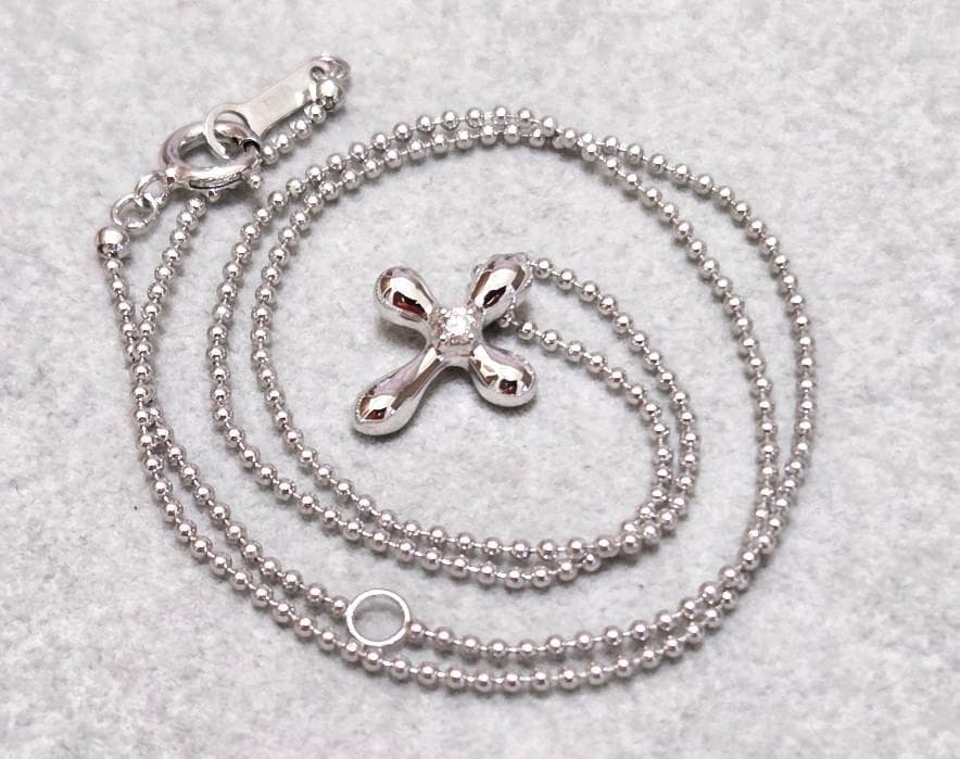 TASAKI Pearl 1P Diamond 0.03 silver necklace measuring about 39.5 centimeters