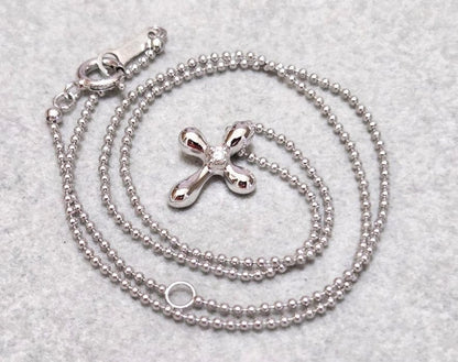 TASAKI Pearl 1P Diamond 0.03 silver necklace measuring about 39.5 centimeters