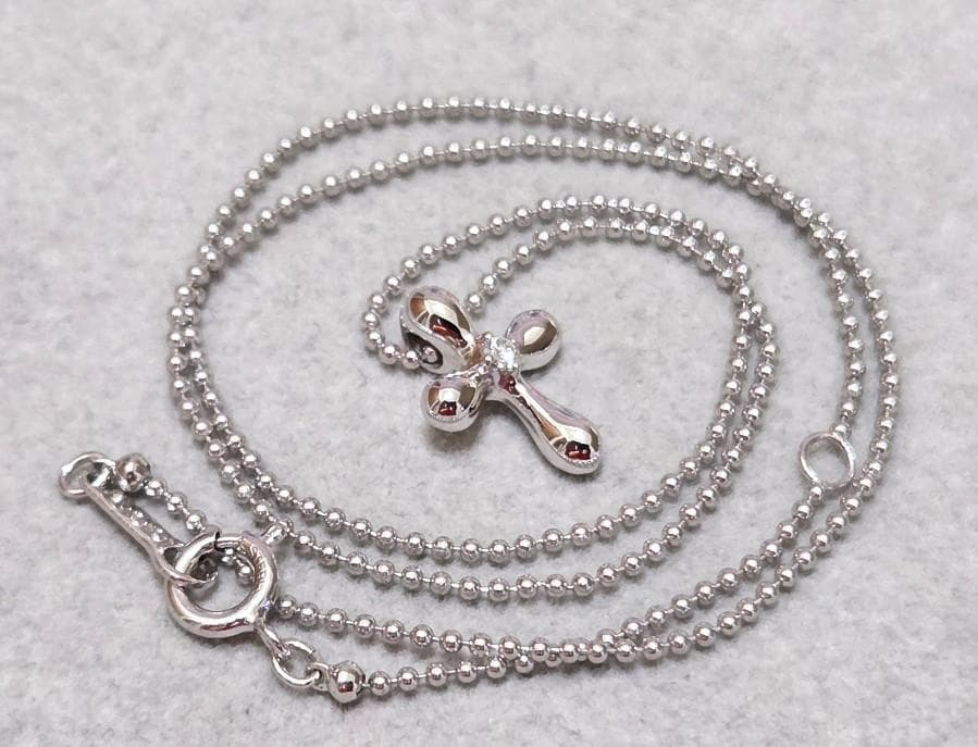 TASAKI Pearl 1P Diamond 0.03 silver necklace measuring about 39.5 centimeters