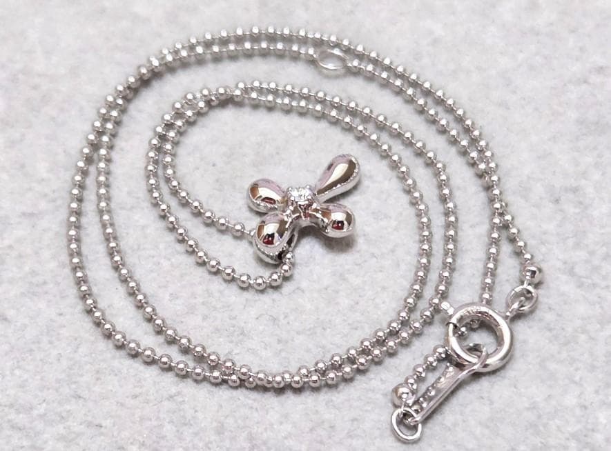TASAKI Pearl 1P Diamond 0.03 silver necklace measuring about 39.5 centimeters