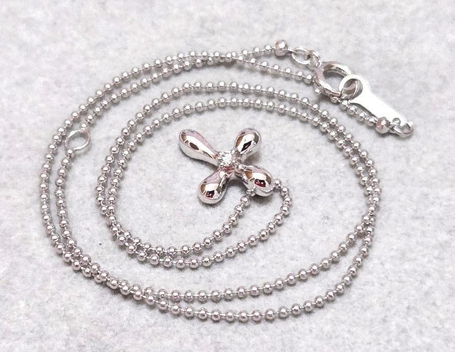 TASAKI Pearl 1P Diamond 0.03 silver necklace measuring about 39.5 centimeters