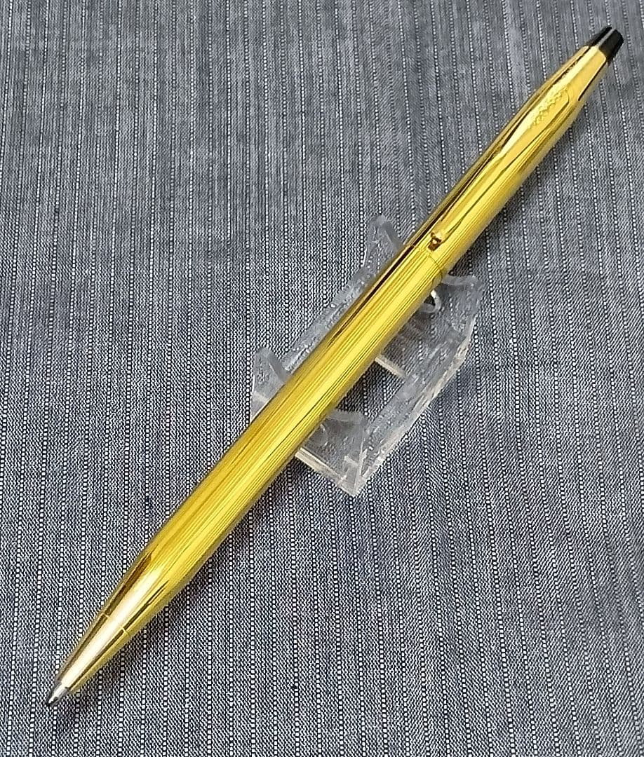 New 24kt gold PVD Cross Classic Century ballpoint pen with box, gold finish, 136mm length