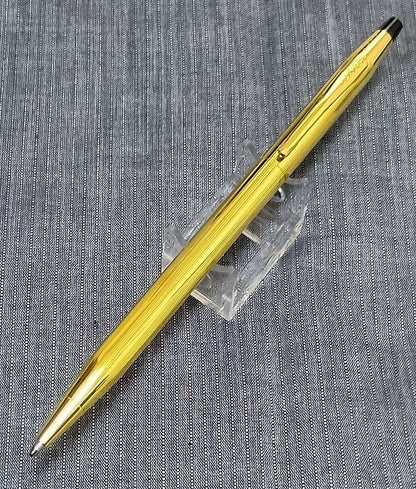New 24kt gold PVD Cross Classic Century ballpoint pen with box, gold finish, 136mm length
