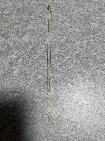 agete K10 Gold Diamond Necklace with adjustable length and small diamond pendant