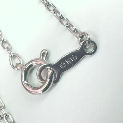 Mikimoto K18WG necklace featuring 6.7mm diamond pearl, 39cm length, displayed on white background