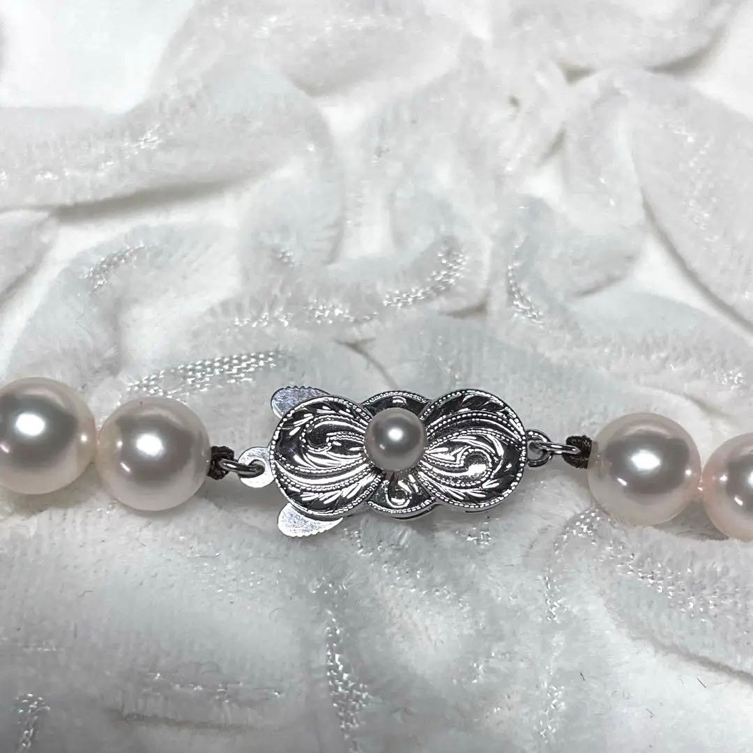 MIKIMOTO Akoya pearl necklace 7.0-7.5mm size with genuine box, 38.5cm length, displayed on white background