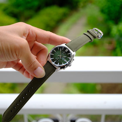 ORIENT 超美品 ORIENT クロノグラフカットガラスグリーン Quartz Men's Watch — Japanese