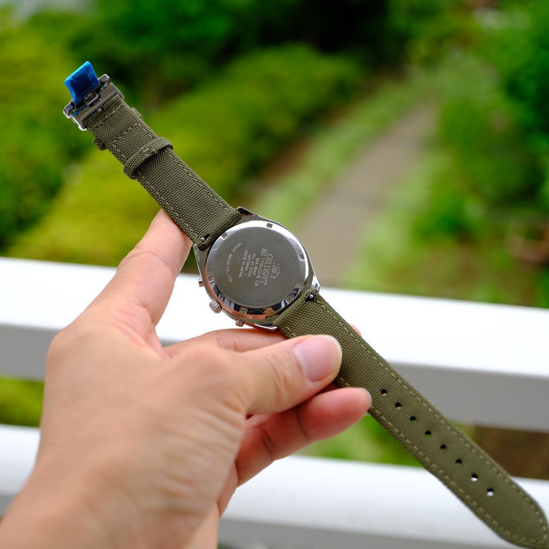 ORIENT 超美品 ORIENT クロノグラフカットガラスグリーン Quartz Men's Watch — Japanese
