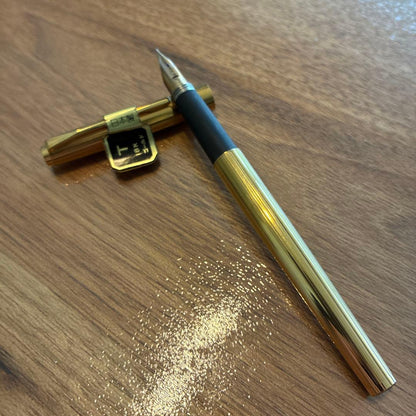 New PILOT fountain pen featuring an 18K gold nib with sleek black body and silver accents