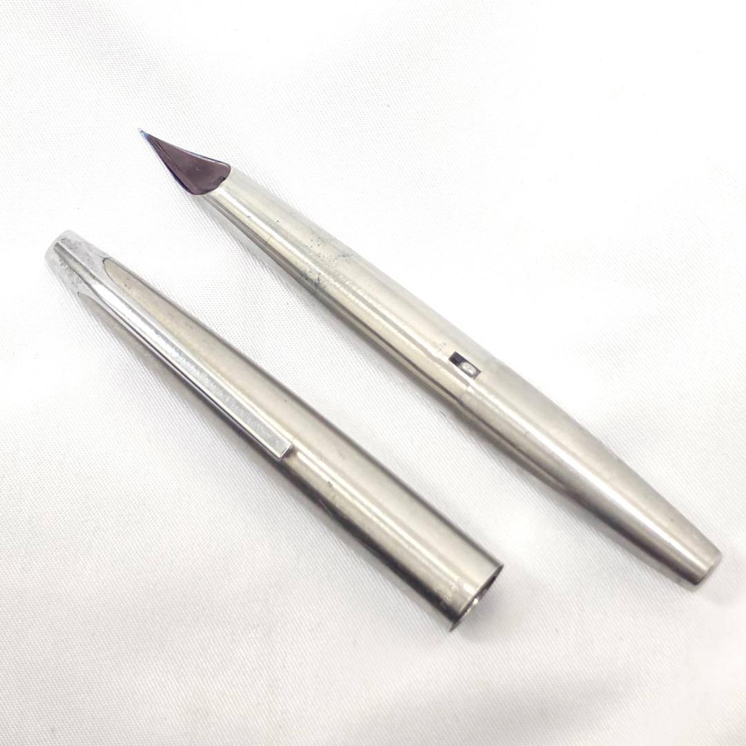 PILOT MU701 fountain pen with fine stainless steel tip in silver, showing minor scratches, no accessories