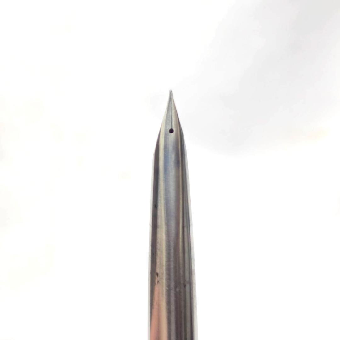 PILOT MU701 fountain pen with fine stainless steel tip in silver, showing minor scratches, no accessories
