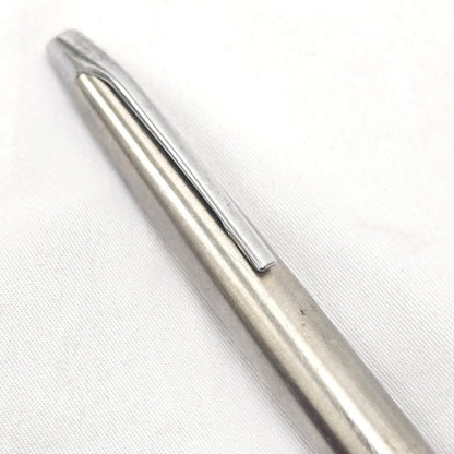 PILOT MU701 fountain pen with fine stainless steel tip in silver, showing minor scratches, no accessories
