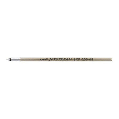 Three Pilot Jetstream 0.5mm multi-function pen refills in black, red, and blue with metal tips