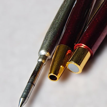 Pilot Lady vintage red ballpoint pen with smooth operation and refill service