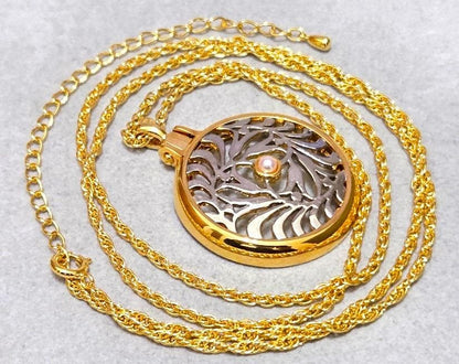 MIKIMOTO Pearl Pendant Loupe Long Necklace with pearl pendant displayed against white background with box