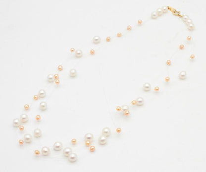 Tasaki 3-strand freshwater pearl necklace with K18 yellow gold fittings, pearls 3-5.3 mm, 40 cm length