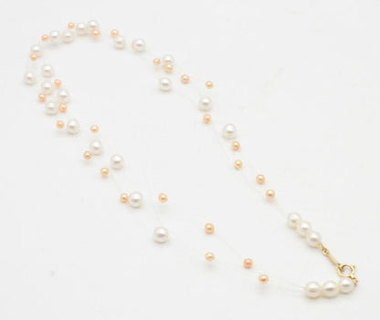Tasaki 3-strand freshwater pearl necklace with K18 yellow gold fittings, pearls 3-5.3 mm, 40 cm length
