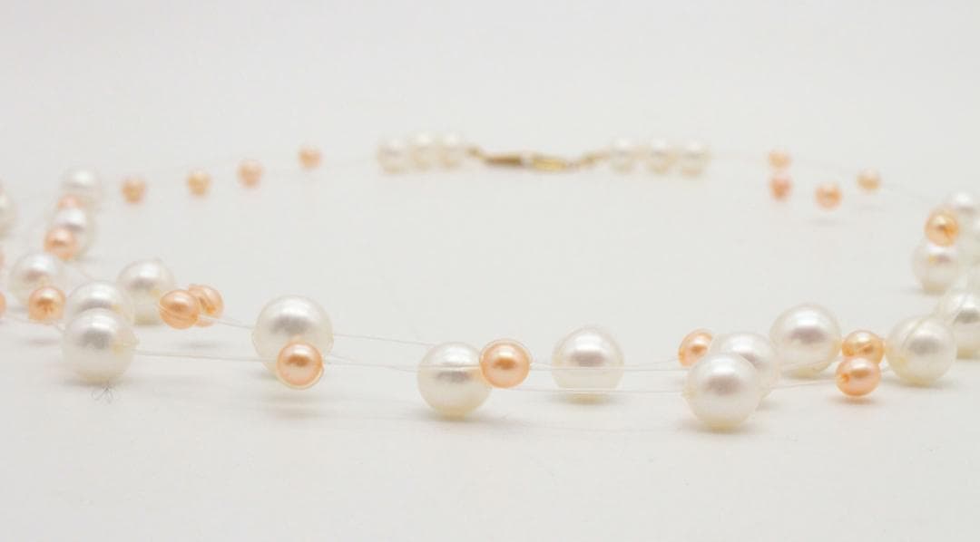 Tasaki 3-strand freshwater pearl necklace with K18 yellow gold fittings, pearls 3-5.3 mm, 40 cm length