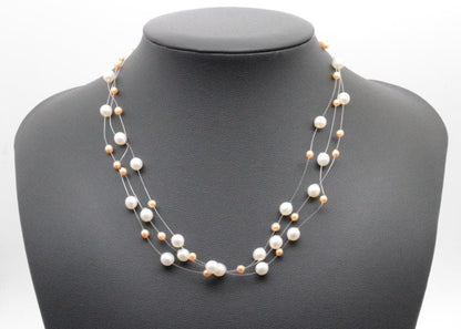 Tasaki 3-strand freshwater pearl necklace with K18 yellow gold fittings, pearls 3-5.3 mm, 40 cm length
