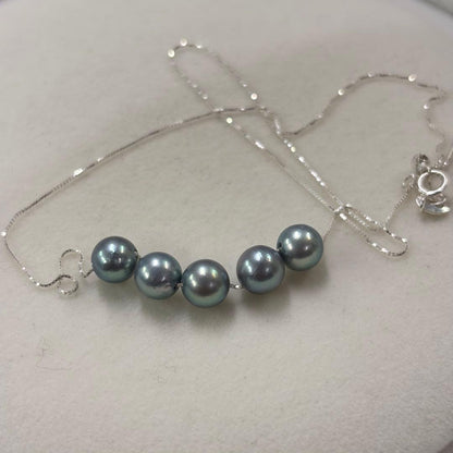 Ise-Shima Isu Bay Akoya pearl necklace with 7-7.2mm pearls on S925 sterling silver adjustable chain