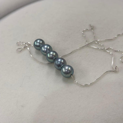 Ise-Shima Isu Bay Akoya pearl necklace with 7-7.2mm pearls on S925 sterling silver adjustable chain