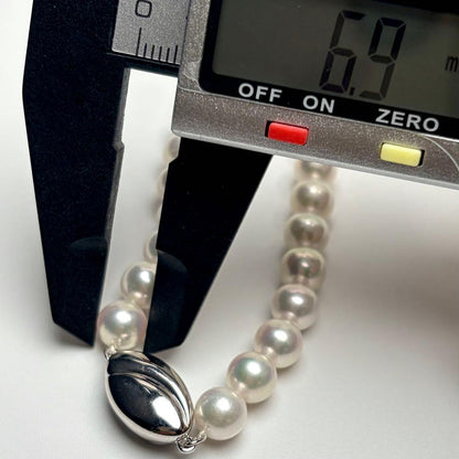 Flowershell Akoya Pearl Necklace with White Pink Tone Pearls and Matching Earrings on Silver Clasp