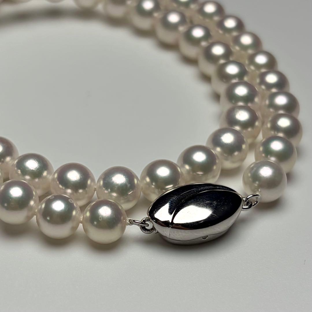Flowershell Akoya Pearl Necklace with White Pink Tone Pearls and Matching Earrings on Silver Clasp