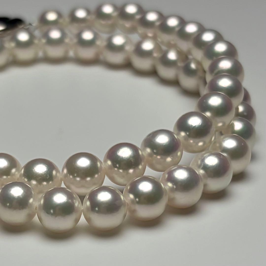 Flowershell Akoya Pearl Necklace with White Pink Tone Pearls and Matching Earrings on Silver Clasp