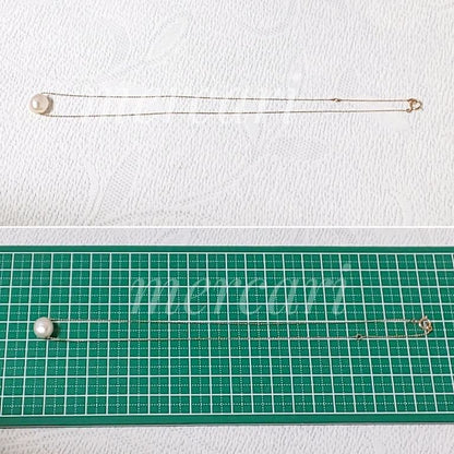 Agete pearl necklace with 10K gold ball chain and plump freshwater pearl featuring natural surface texture