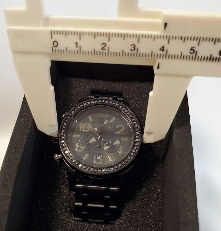 NIXON 38-20 Chrono All Black Crystal Quartz Men's Watch — Japanese