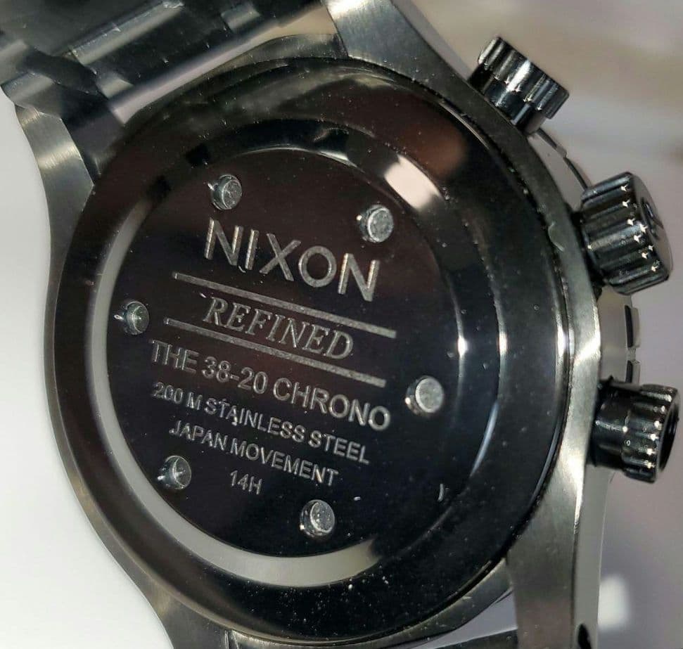 NIXON 38-20 Chrono All Black Crystal Quartz Men's Watch — Japanese