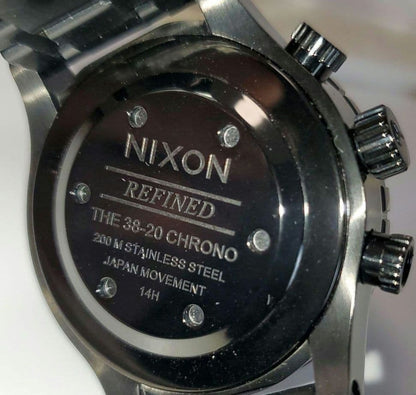 NIXON 38-20 Chrono All Black Crystal Quartz Men's Watch — Japanese