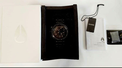 NIXON 38-20 Chrono All Black Crystal Quartz Men's Watch — Japanese