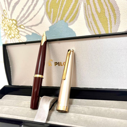 Pilot Elite 95S fountain pen in deep red with 14K fine nib and short size