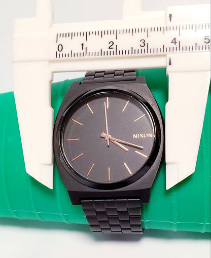 NIXON Time Teller All Black Rose Gold Quartz Men's Watch — Japanese