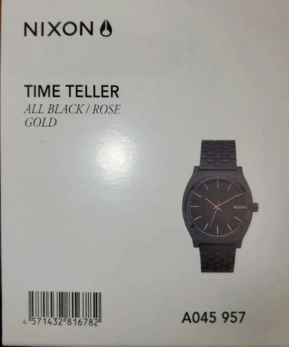 NIXON Time Teller All Black Rose Gold Quartz Men's Watch — Japanese