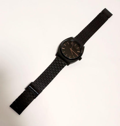 NIXON Time Teller All Black Rose Gold Quartz Men's Watch — Japanese