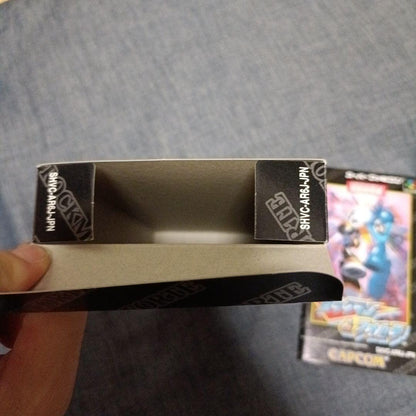 Super Famicom Rockman & Forte game cartridge with outer box and manual by CAPCOM