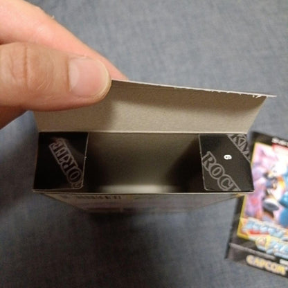 Super Famicom Rockman & Forte game cartridge with outer box and manual by CAPCOM