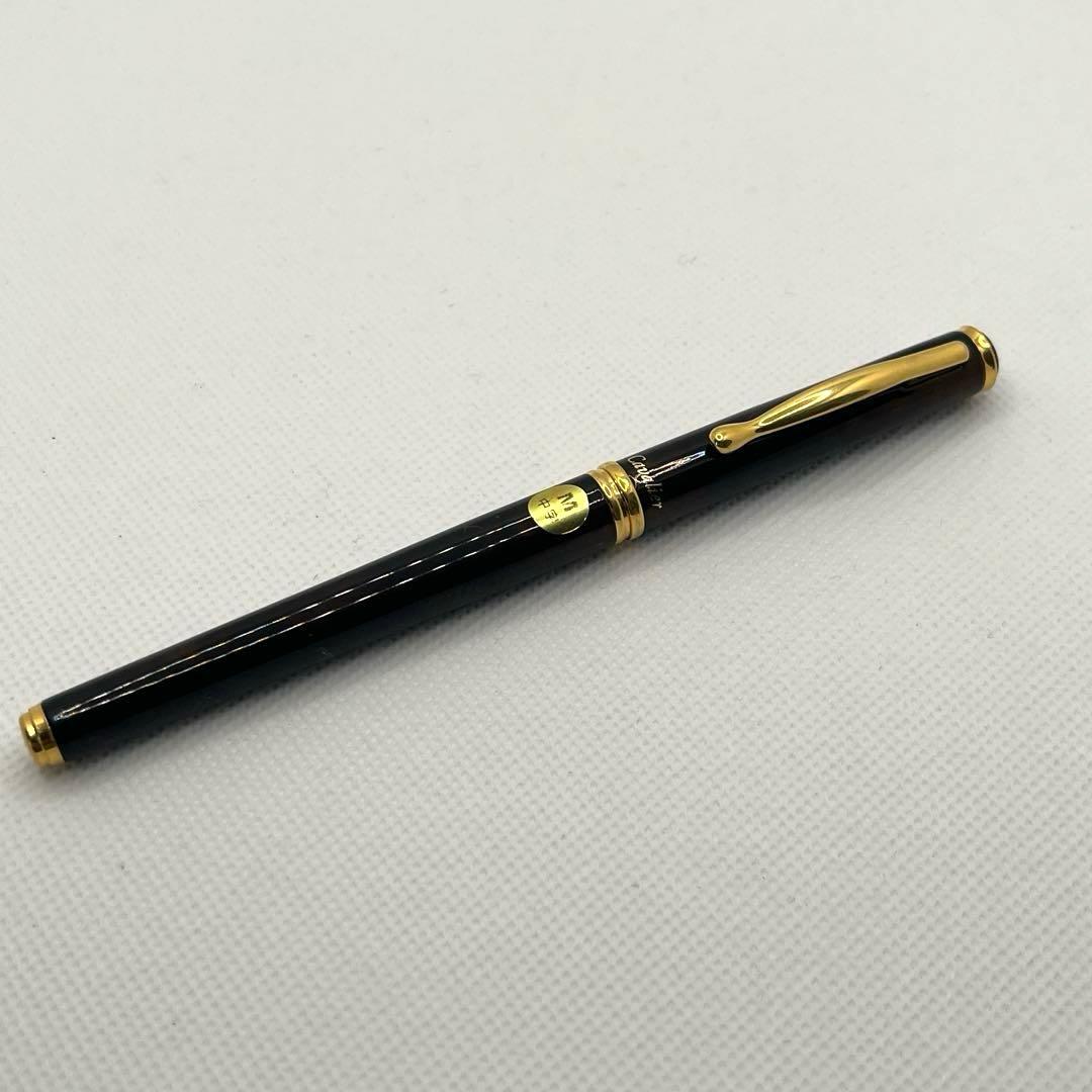 PILOT Cavalier Fountain Pen M with dark brown marble metal body, medium tip, made in Japan