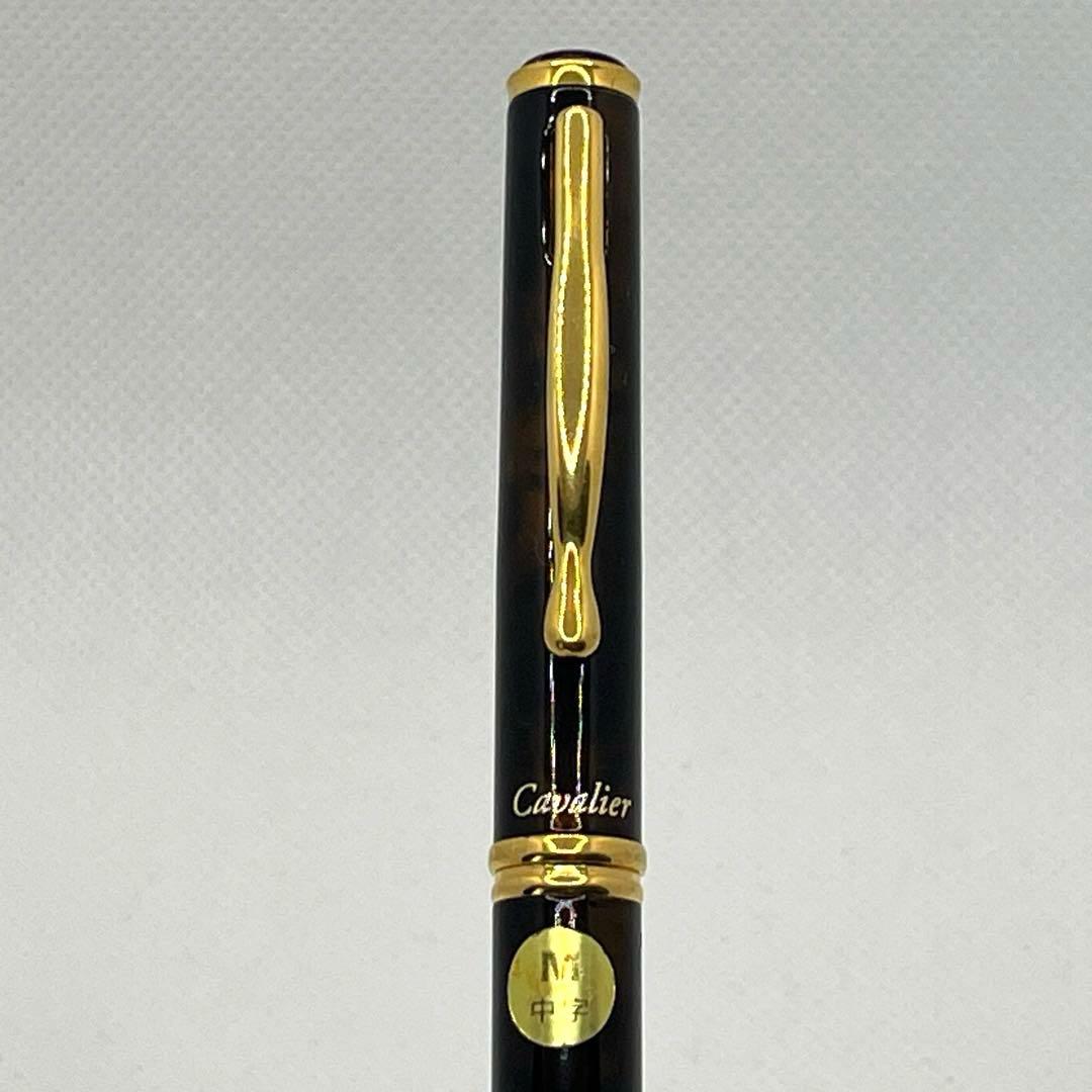 PILOT Cavalier Fountain Pen M with dark brown marble metal body, medium tip, made in Japan