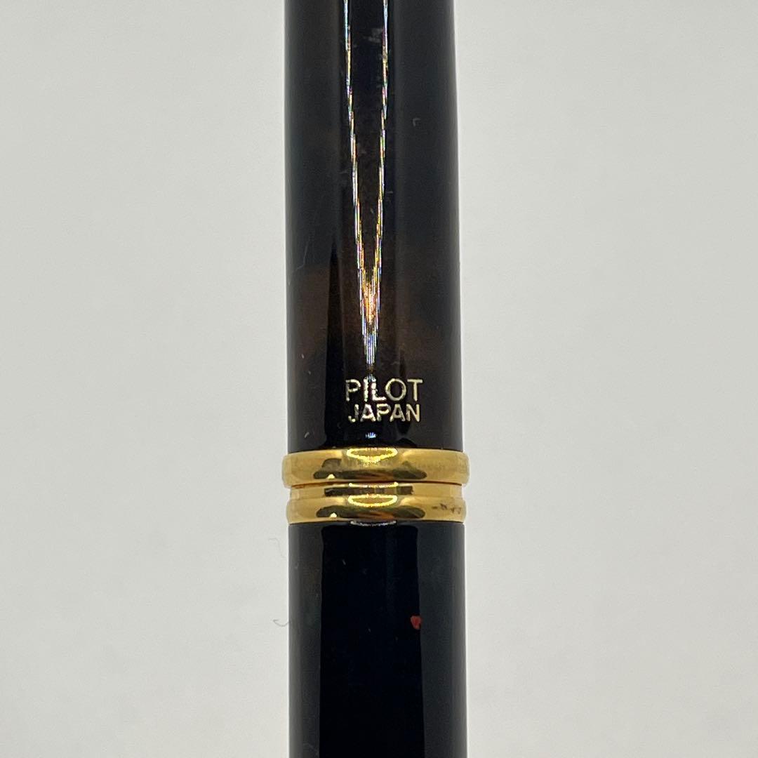 PILOT Cavalier Fountain Pen M with dark brown marble metal body, medium tip, made in Japan