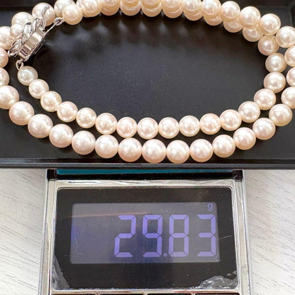TASAKI Akoya Pearl Necklace with 6-7.3mm pearls measuring about 43 cm in length