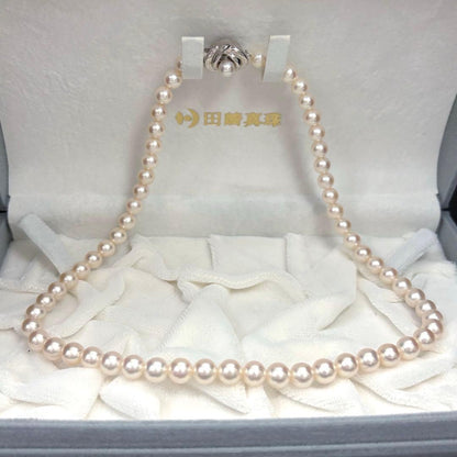 TASAKI Akoya Pearl Necklace with 6-7.3mm pearls measuring about 43 cm in length