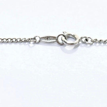 Vintage Mikimoto pearl necklace pendant with silver chain and 4.2-6.5mm pearls, 42 cm long