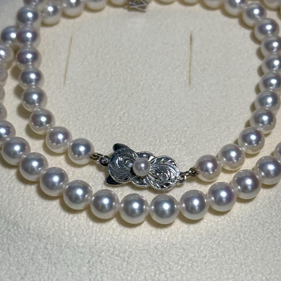 Mikimoto Akoya Pearl M Charm Necklace with 6.5mm pearl pendant and 44cm chain displayed with box