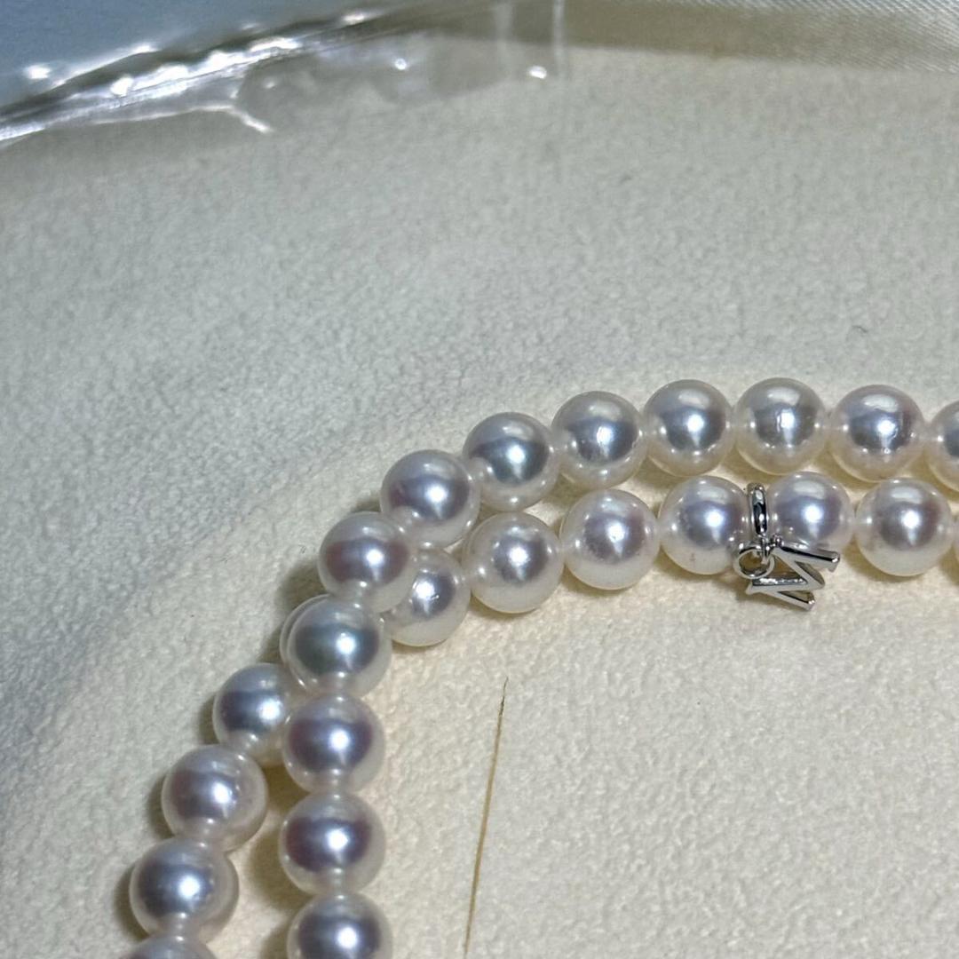 Mikimoto Akoya Pearl M Charm Necklace with 6.5mm pearl pendant and 44cm chain displayed with box