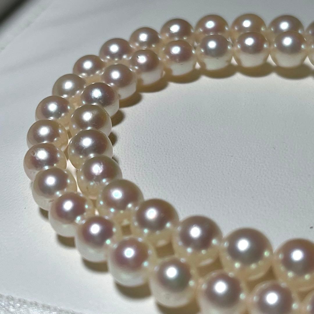 Akoya pearl necklace with 6.0-6.5mm round pearls and silver clasp, 42 cm length