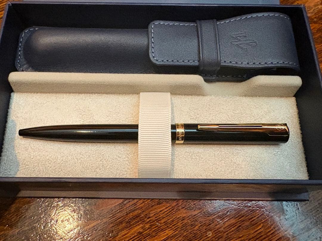Waterman Impression black ballpoint pen with matching pen case in a gift box