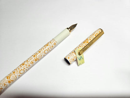 Unused Pilot Fountain Pen with Fine Nib from William Morris Collection showing vintage condition